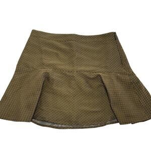 Club Monaco Skirt Womens 4 Gold Yellow Flare Mini Geometric Print Polyester